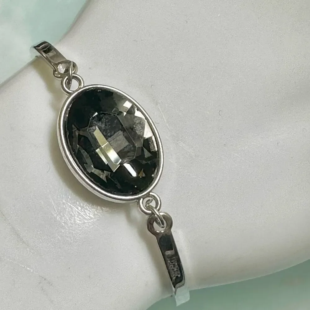 Silver tone rhinestone bracelet